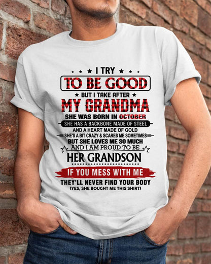 OCTOBER - I TRY TO BE GOOD BUT I TAKE AFTER MY GRANDMA - FROM GRANDMA - TLEE10 (SKU26T-01289-10)
