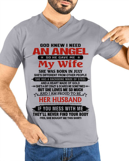 JULY - WHEN I NEEDED AN ANGEL, GOD GAVE ME MY WIFE. PROUD TO BE HER HUSBAND - FROM WIFE - TLEE07 (SKU26T-01205-07)