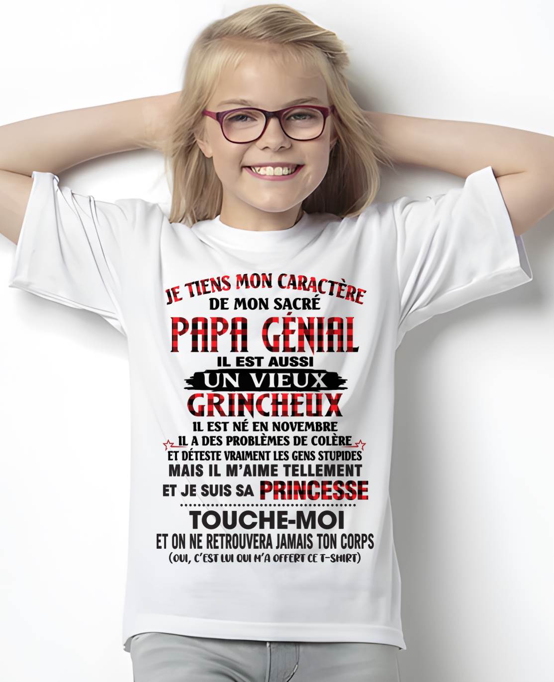 NOVEMBRE / FILLE À PAPA GÂTÉE ET FIÈRE - CADEAU DE PAPA - TLEE11 (SKU2605-355-11)
