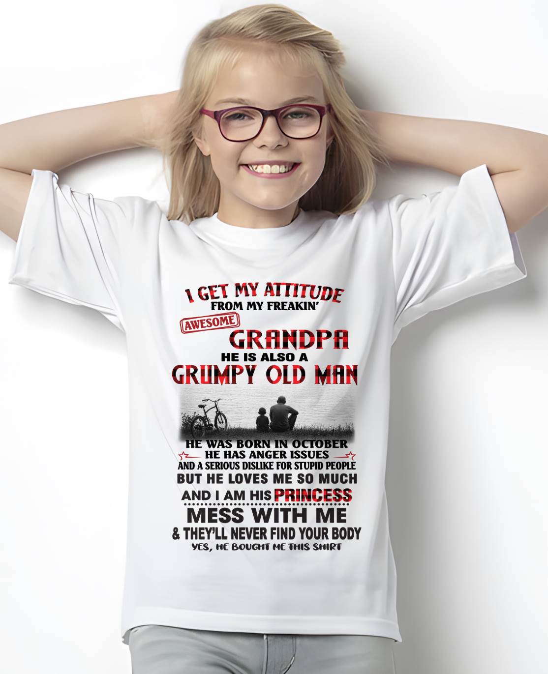 OCTOBER GRANDPA - GRUMPY • AWESOME • PROTECTIVE - FROM GRANDPA - TLEE10 (SKU2605-176-10)