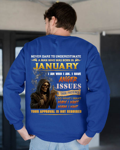 JANUARY - NEVER UNDERESTIMATE A MAN WHO KNOWS WHO HE IS - FOR MAN - TLEE01 (SKU26T-01156-01)