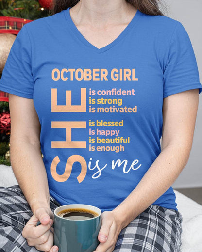 OCTOBER GIRL - SELF LOVE TYPOGRAPHY - FOR WOMEN - TLEE10 (SKU2606-255-10)