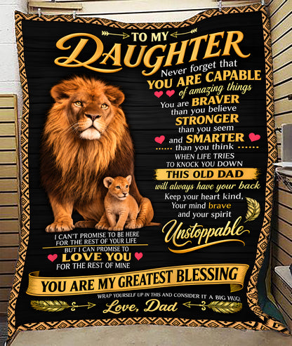 Special Gift For Your Daughter Blanket - From Dad (SKU2610-872)