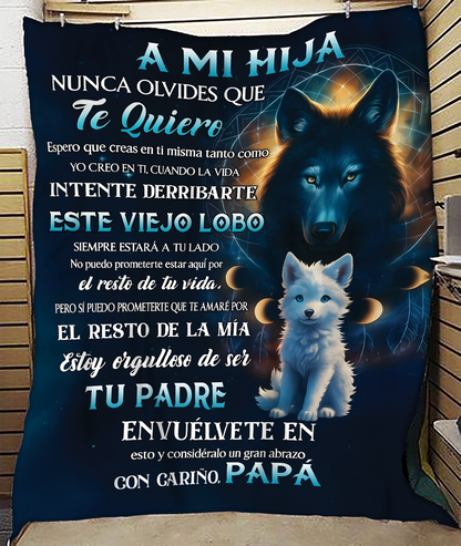 Manta para Hija – Regalo de Consuelo y Calidez de Papá Manta Acolchada de Forro Polar Sherpa - TLEEsp (SKUB11-88)