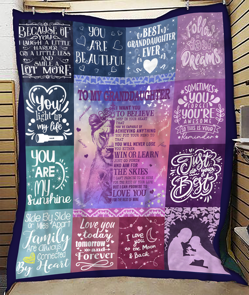 BLANKET FOR GRANDDAUGHTER – COMFORT & WARMTH GIFT FROM GRANDPARENTS  Sherpa Fleece Quilt Blanket NTTD00 (SKUB11-BLK-04)
