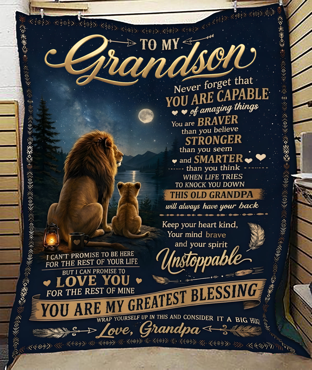 Special Gift For Your Grandson Blanket - From Grandpa (SKU2608-654)