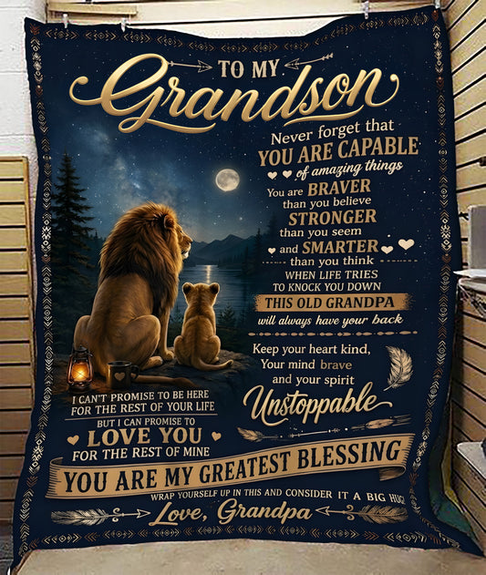 Special Gift For Your Grandson Blanket - From Grandpa (SKU2608-654)