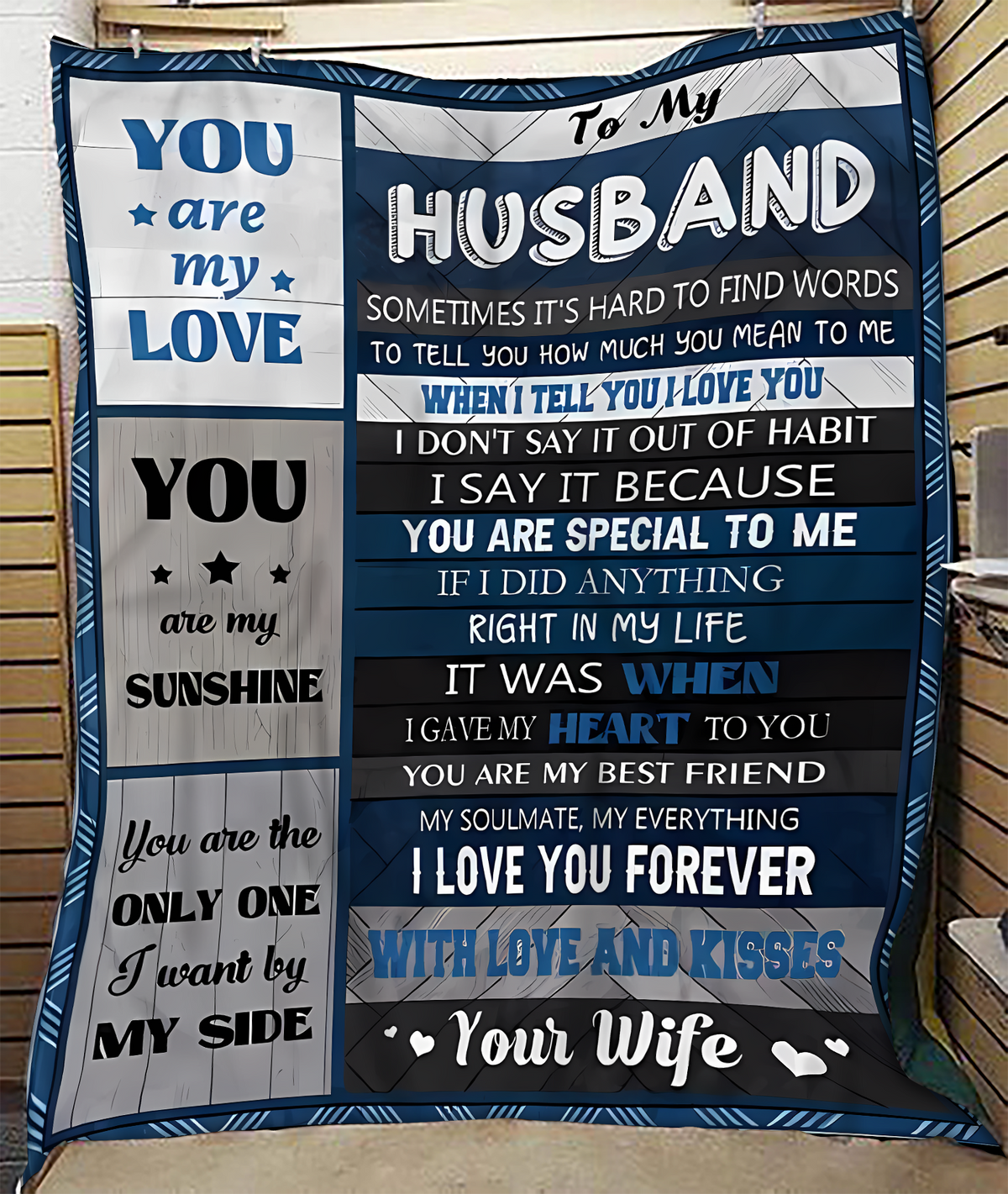 Special Gift For Your Husband Blanket - From Wife (SKU-CHAU-B17) FULL