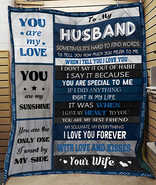 Special Gift For Your Husband Blanket - From Wife (SKU-CHAU-B17) FULL