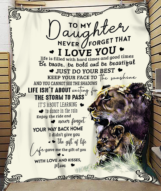 TO MY DAUGHTER - GIFT FOR DAUGHTER - Sherpa Fleece Quilt Blanket (SKUB-BLK-MOM01)