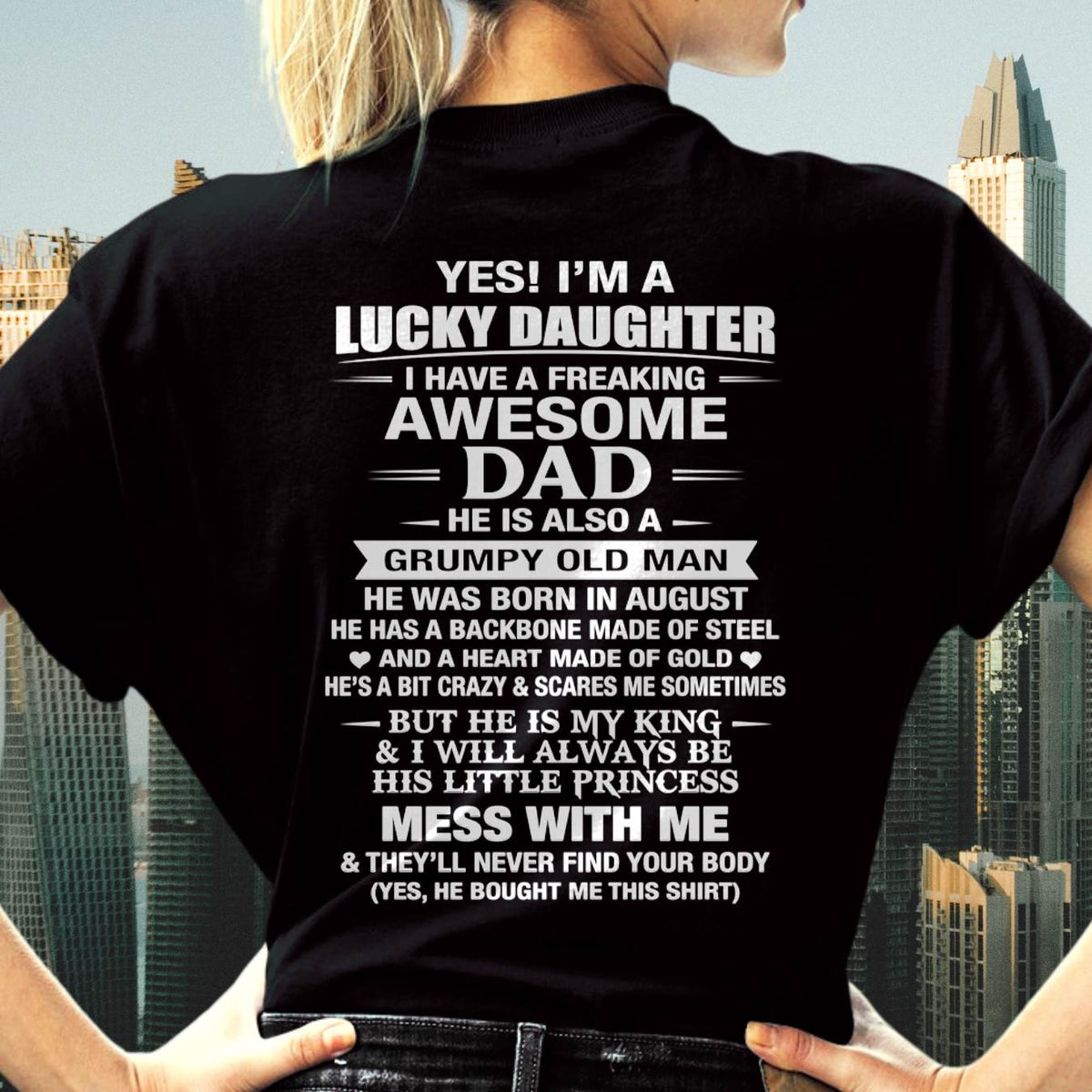AUGUST - BEHIND EVERY STRONG GIRL IS AN AWESOME DAD - FROM DAD - TLEE08 (SKU2605-405-08)