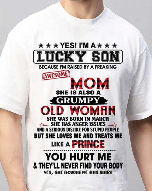 MARCH - LUCKY SON – PROUD TO BE RAISED BY AN AWESOME MOM - FROM MOM - TLEE03 (SKU2603-106-03)