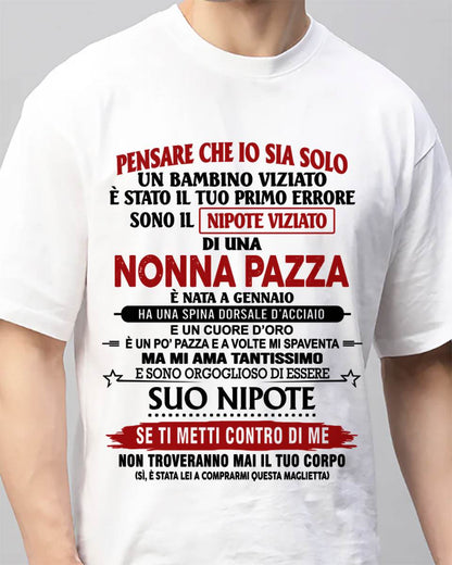 NONNA PAZZA NATA A GENNAIO – NIPOTE VIZIATO – DALLA NONNA - TLEE01 (SKU2605-334-01)
