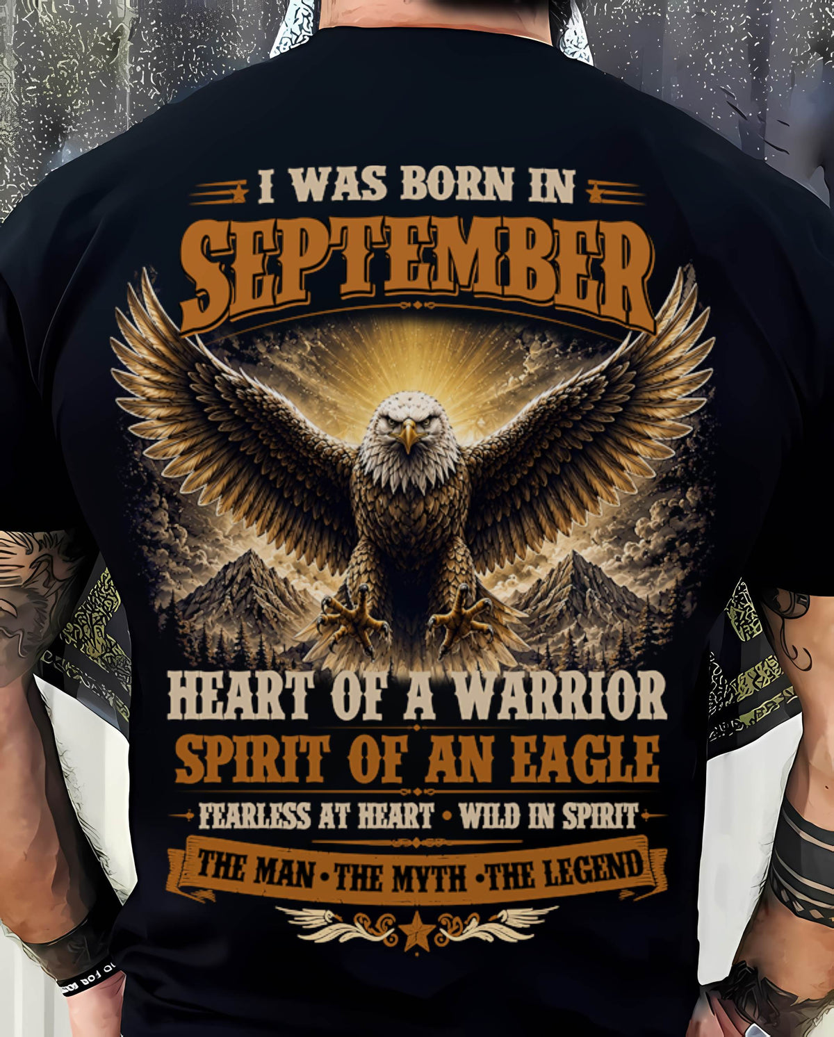 SEPTEMBER BORN WARRIOR EAGLE SHIRT DESIGN - FOR MAN - TLEE09 (SKU2605-225-09)