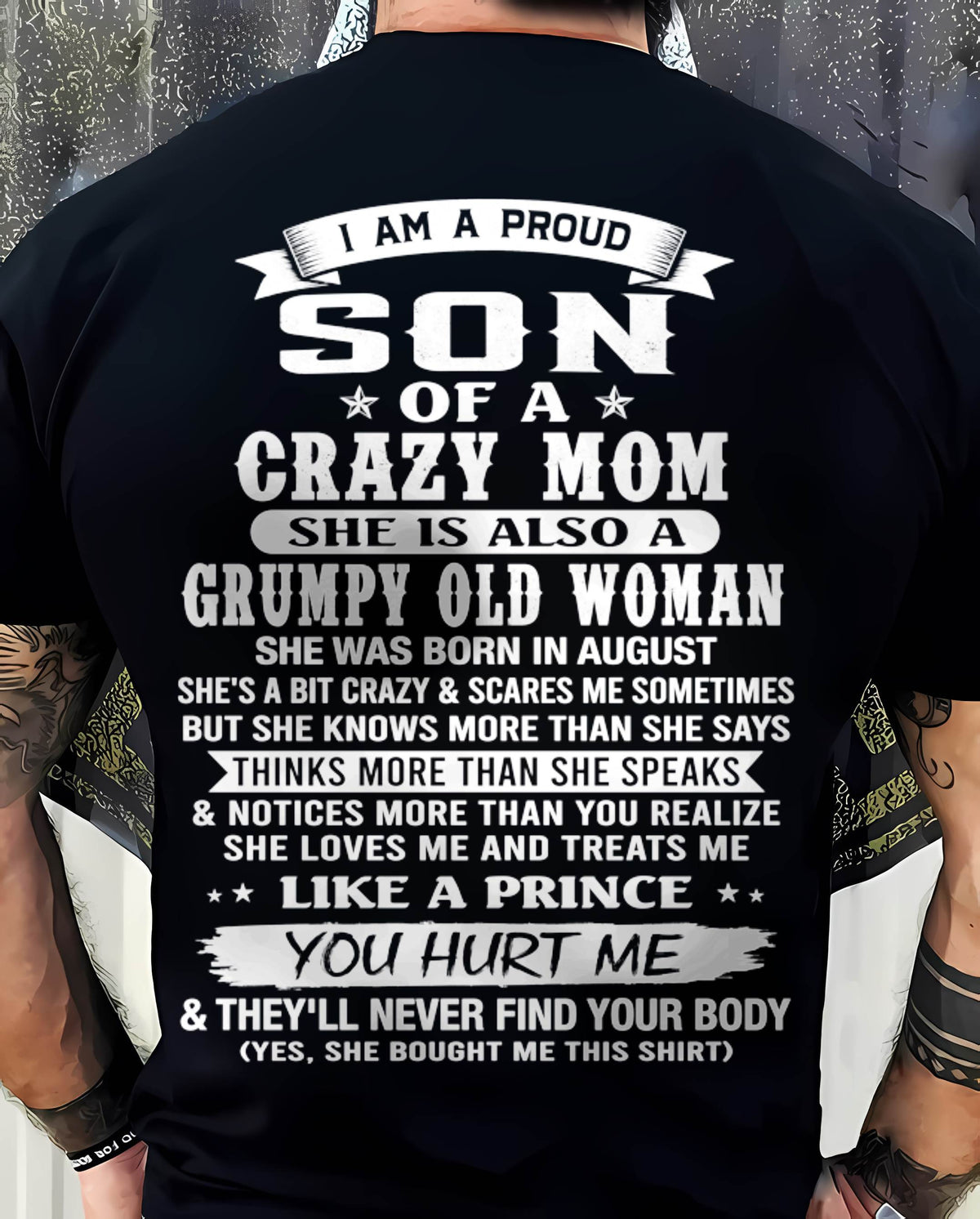 AUGUST - PROUD SON OF A CRAZY MOM - FROM MOM - TLEE08 (SKU2606-127-08)