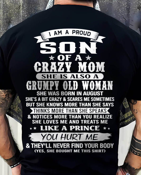 AUGUST - PROUD SON OF A CRAZY MOM - FROM MOM - TLEE08 (SKU2606-127-08)