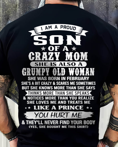 FEBRUARY - PROUD SON OF A CRAZY MOM - FROM MOM - TLEE02 (SKU2606-127-02)