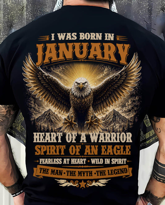 JANUARY BORN WARRIOR EAGLE SHIRT DESIGN - FOR MAN - TLEE01 (SKU2605-225-01)
