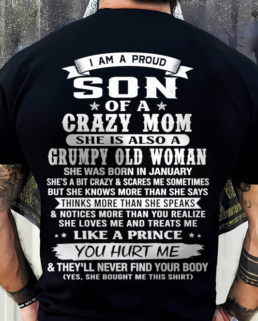 JANUARY - PROUD SON OF A CRAZY MOM - FROM MOM - TLEE01 (SKU2606-127-01)