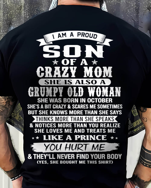OCTOBER - PROUD SON OF A CRAZY MOM - FROM MOM - TLEE10 (SKU2606-127-10)