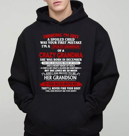 DECEMBER - THINK I'M SPOILED? WRONG—I'M A CRAZY GRANDMA’S GRANDSON - FROM GRANDMA - TLEE12 (SKU2603-186-12)