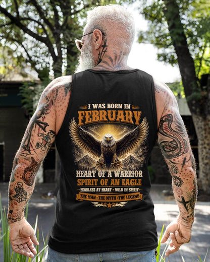 FEBRUARY BORN WARRIOR EAGLE SHIRT DESIGN - FOR MAN - TLEE02 (SKU2605-225-02)