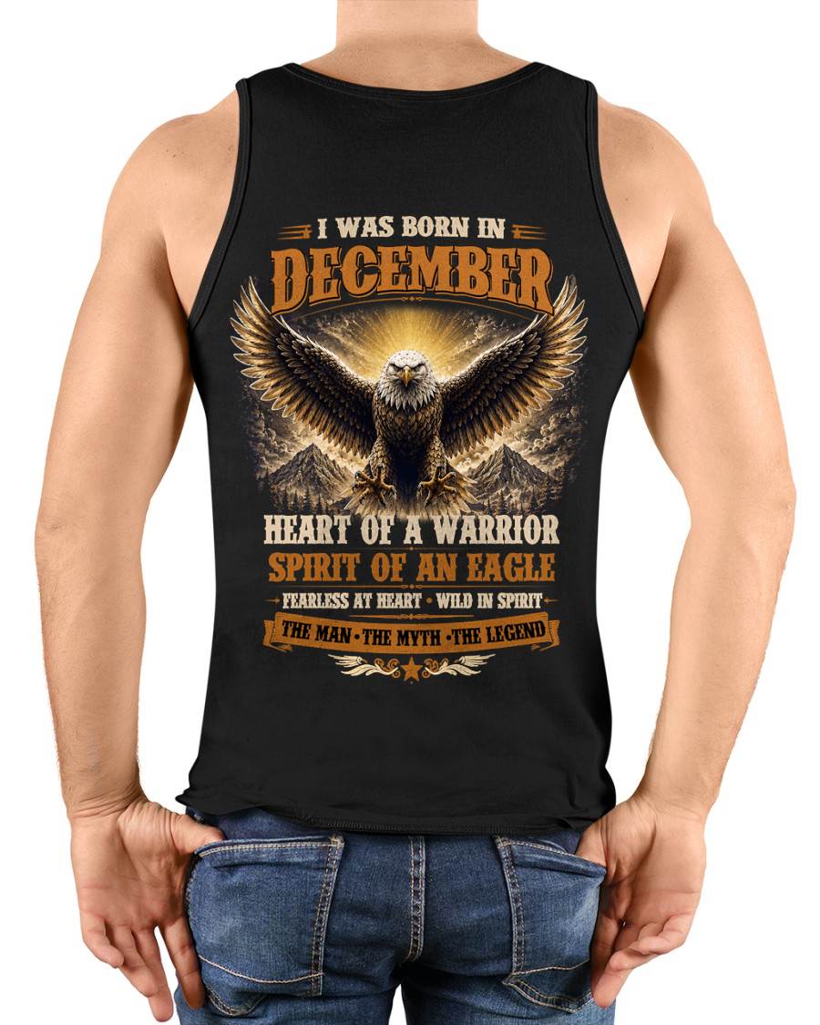 DECEMBER BORN WARRIOR EAGLE SHIRT DESIGN - FOR MAN - TLEE12 (SKU2605-225-12)