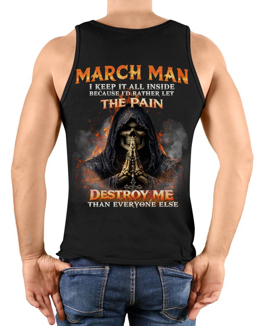 MARCH MAN SKULL SHIRT – I KEEP IT ALL INSIDE DARK GOTHIC T-SHIRT - FOR MAN - TLEE03 (SKU2604-136-03)