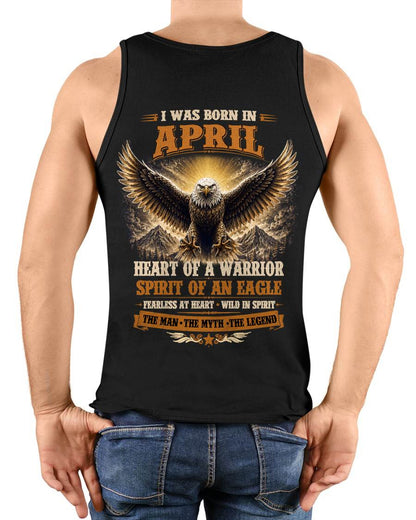 APRIL BORN WARRIOR EAGLE SHIRT DESIGN - FOR MAN - TLEE04 (SKU2605-225-04)