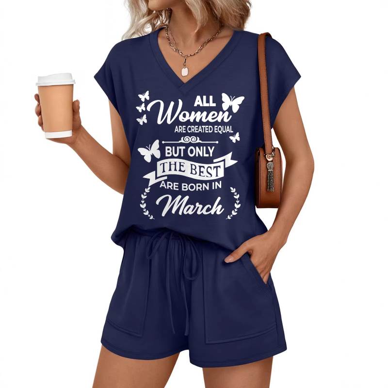 MARCH - V-NECK SHORT SET W02 -  FOR WOMEN - TLEE03 (SKU2607-125-03)