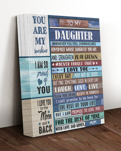 To My Daughter From Mom Canvas