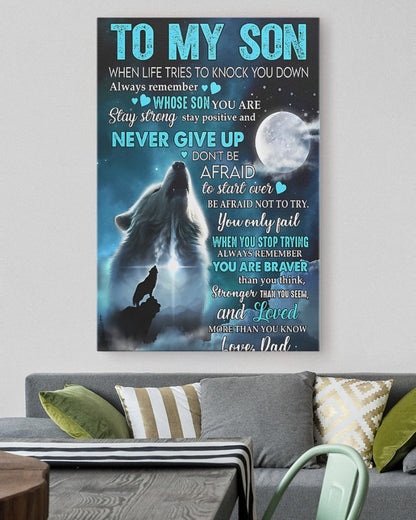 To My Son From Dad Canvas