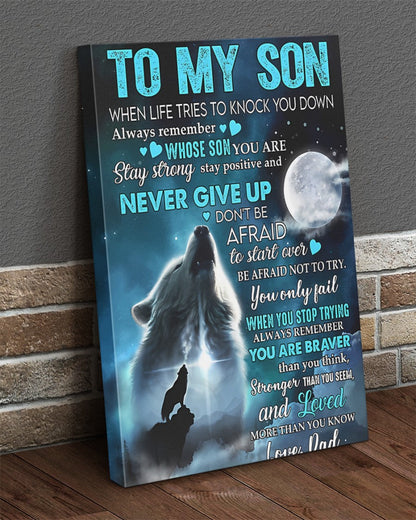 To My Son From Dad Canvas