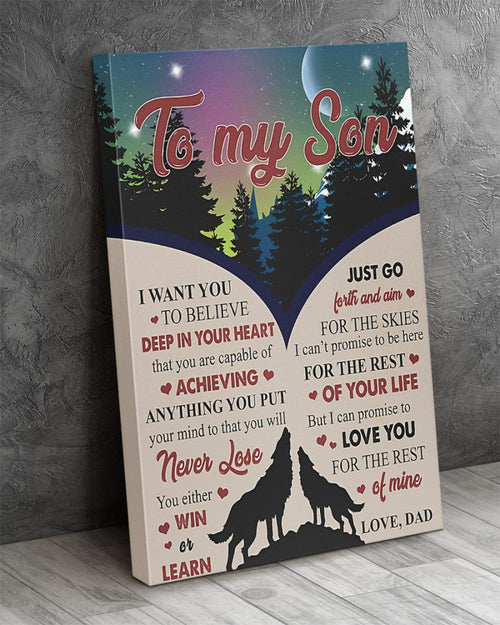 To My Son From Dad Canvas