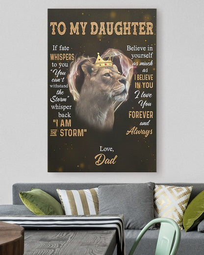 To My Daughter From Dad Canvas