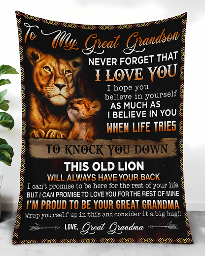 Special Gift For Your Great Grandson Blanket - From Great Grandma