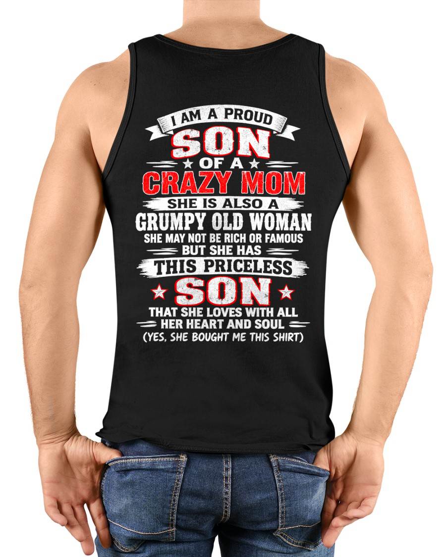 CRAZY MOM & PROUD SON SHIRT - FROM MOM - TLEE00 (SKU2610-744-00)