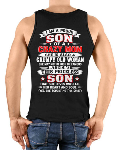 CRAZY MOM & PROUD SON SHIRT - FROM MOM - TLEE00 (SKU2610-744-00)