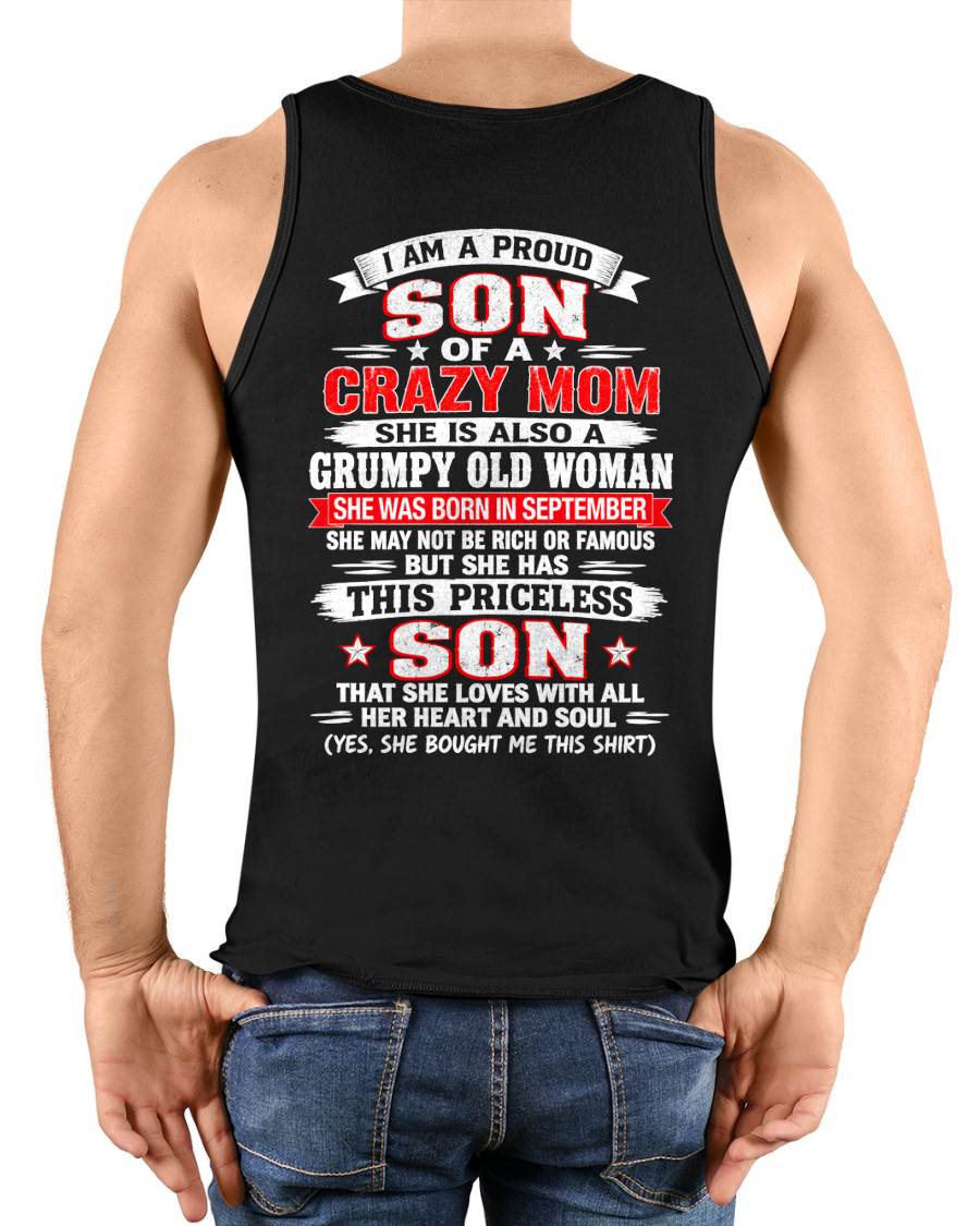 SEPTEMBER CRAZY MOM & PROUD SON SHIRT - FROM MOM - TLEE09 (SKU2610-744-09)