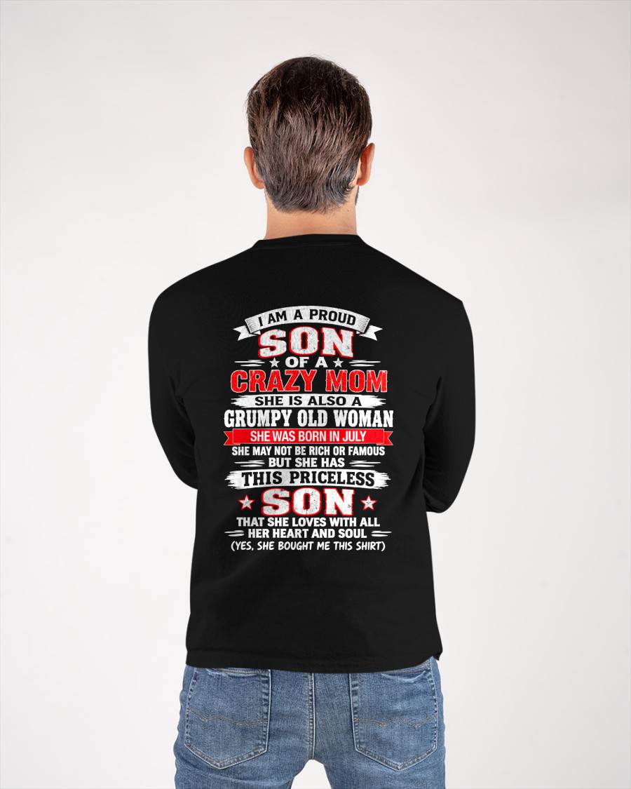 JULY CRAZY MOM & PROUD SON SHIRT - FROM MOM - TLEE07 (SKU2610-744-07)