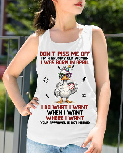 APRIL BORN – FEISTY WOMAN, DON’T TEST ME, I LIVE MY WAY - FOR WOMEN - TLEE04 (SKU2603-333-04)