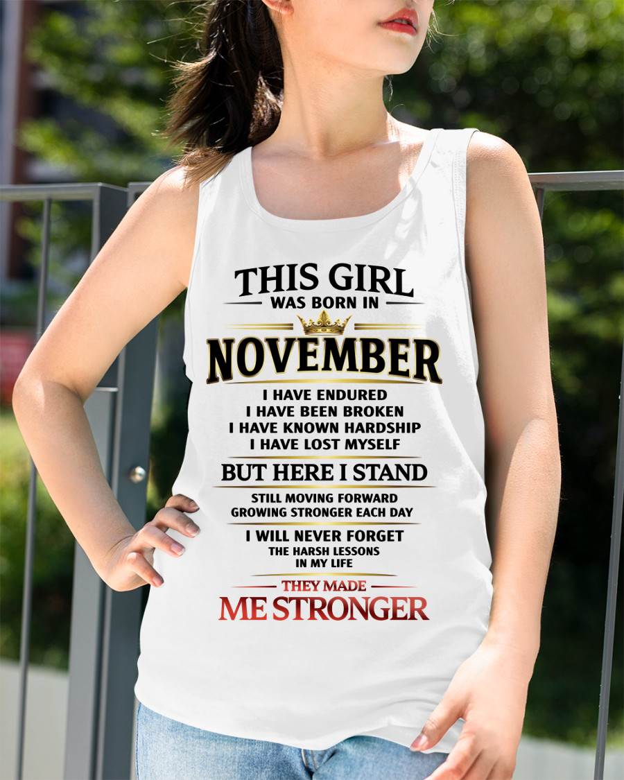 NOVEMBER - THE LESSONS HURT, BUT THEY MADE ME STRONGER - FOR WOMEN - TLEE11 (SKU2602-217-11)