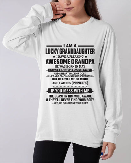 MAY - I AM A LUCKY GRANDDAUGHTER  I HAVE A FREAKING AWESOME GRANDPA - FROM GRANDPA - TLEE05 (SKU11-122-05)