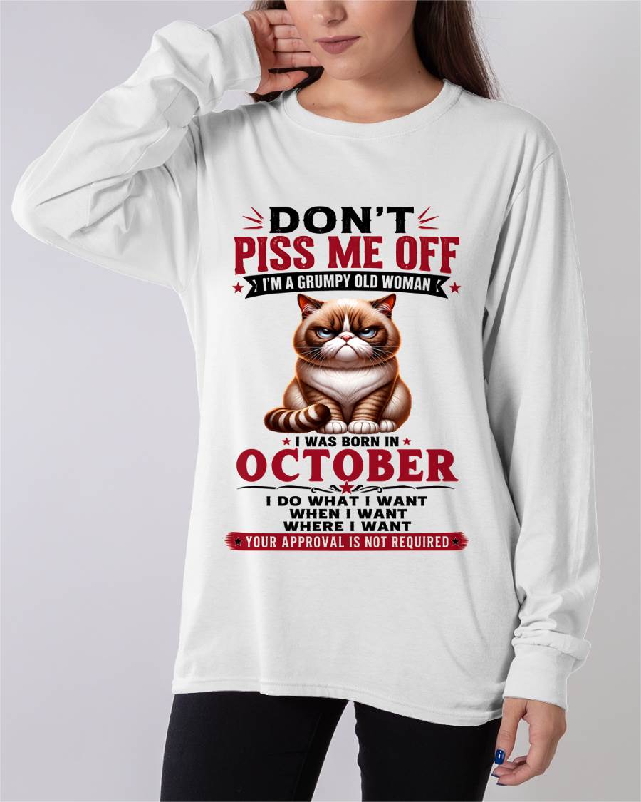 OCTOBER – ZERO PATIENCE FUNNY CAT - FOR WOMEN - TLEE10 (SKU2608-291-10)
