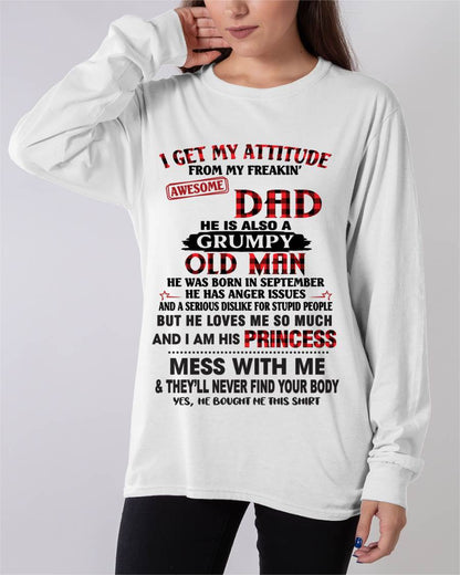 SEPTEMBER - I GET MY ATTITUDE FROM MY FREAKIN' AWESOME DAD - FROM DAD - TLEE09 (SKU2603-78-09)