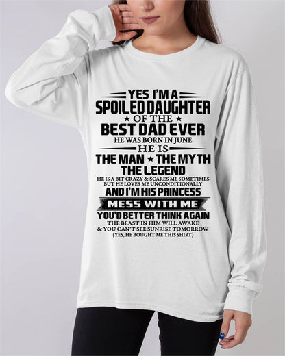 JUNE - SPOILED DAUGHTER OF THE BEST DAD EVER - FROM DAD - TLEE06 (SKU2604-197-06)