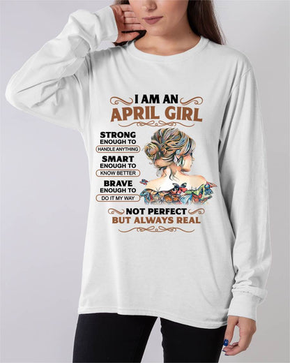 APRIL – INSPIRATIONAL WOMEN’S SHIRT NOT PERFECT BUT REAL - FOR WOMEN - TLEE04 (SKU2604-159-04)