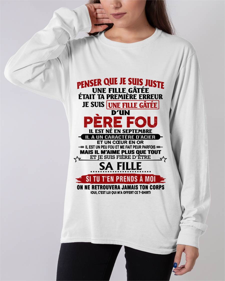 SEPTEMBRE / PAPA FOU, FILLE GÂTÉE - CADEAU DE PAPA - TLEE09 (SKU2605-354-09)