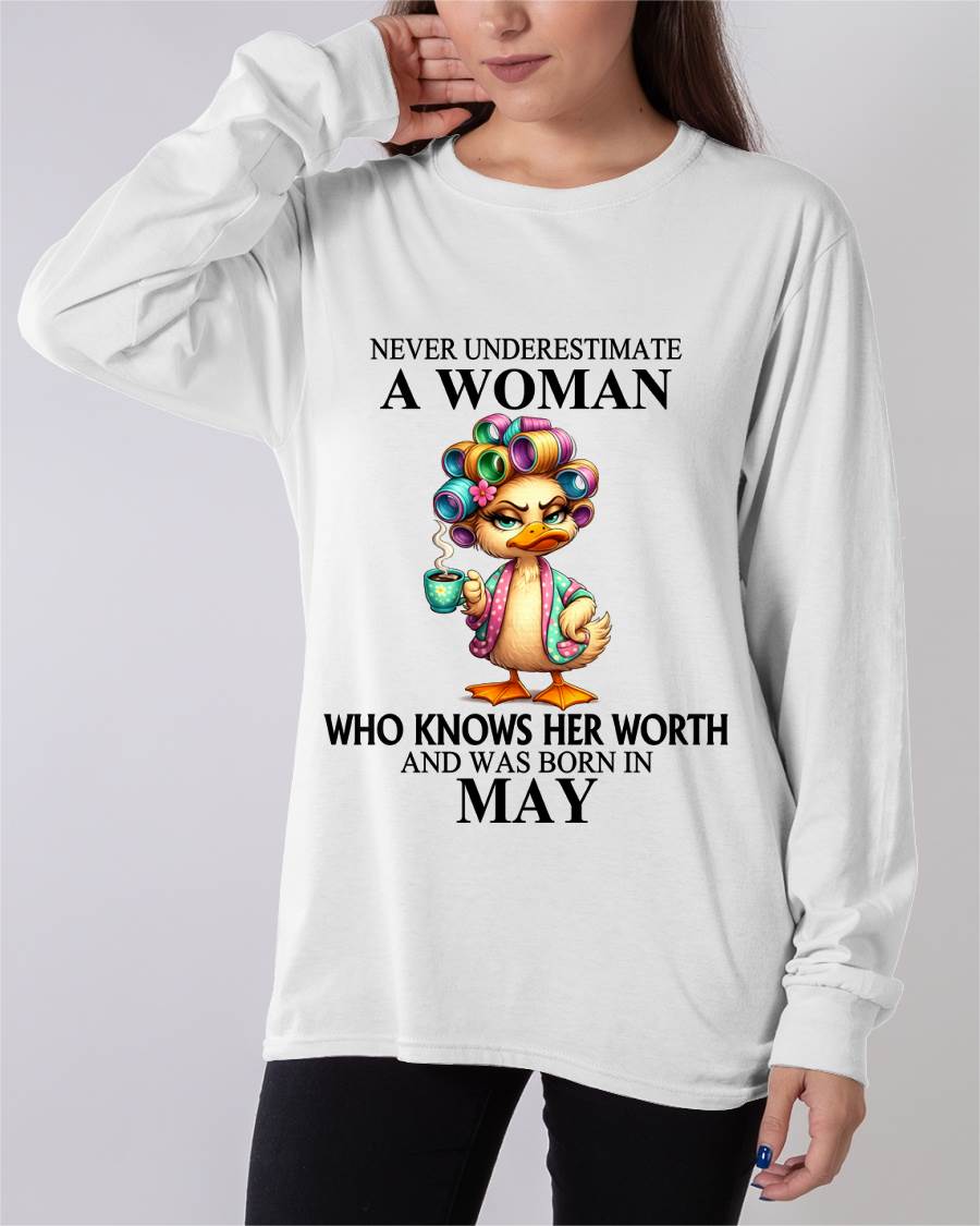 MAY – NEVER UNDERESTIMATE A WOMAN WHO KNOWS HER WORTH - FOR WOMEN - TLEE05 (SKU2604-56-05)