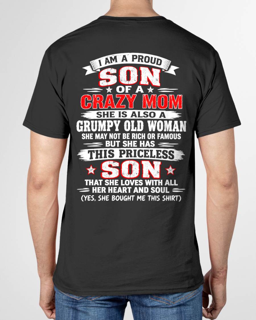 CRAZY MOM & PROUD SON SHIRT - FROM MOM - TLEE00 (SKU2610-744-00)